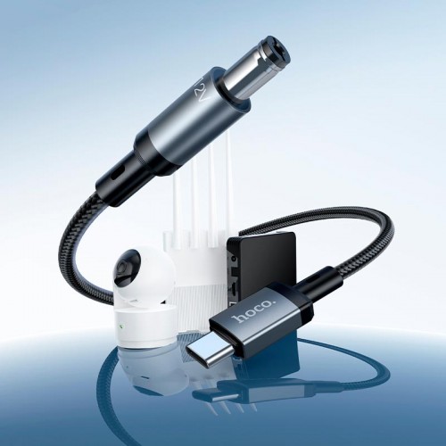 Кабель питания для роутера Hoco X129 Advantage кабель для зарядки Type-C на DC5.5 1м, 12V/1A black