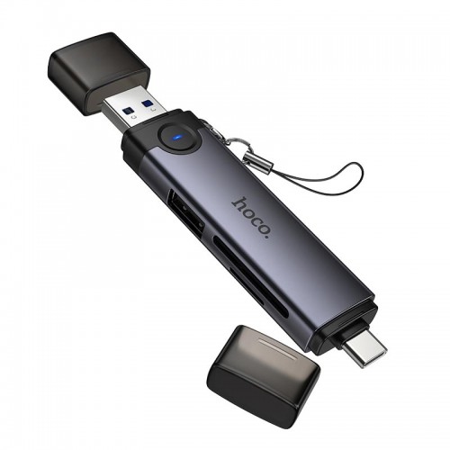 Адаптер Hoco Victory USB/Type-C 3-в-1 кардридер HB56 5 Гбит/с/SD, 480 Мбит/с/USB