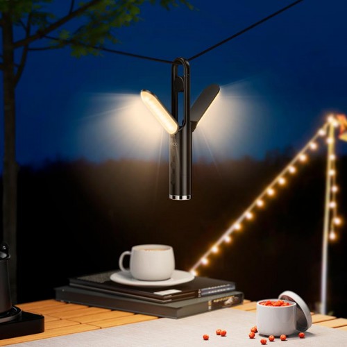 Лампа кемпинговая Hoco Multifunctional 2-in-1 Camping Light HX13 1-10h, 160lmn black