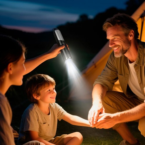 Лампа кемпинговая Hoco Multifunctional 2-in-1 Camping Light HX13 1-10h, 160lmn black