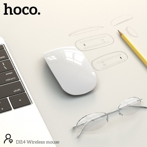 Мышь беспроводная Hoco Wireless mouse DI14 BT3.0-5.0, 1600DPI white