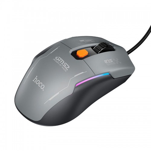 Миша дротова Hoco Reddy RGB gaming wired mouse GM52 6 keys, 800/1600/2400/3200/4800/12800 DPI black