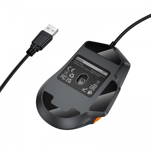Миша дротова Hoco Reddy RGB gaming wired mouse GM52 6 keys, 800/1600/2400/3200/4800/12800 DPI black