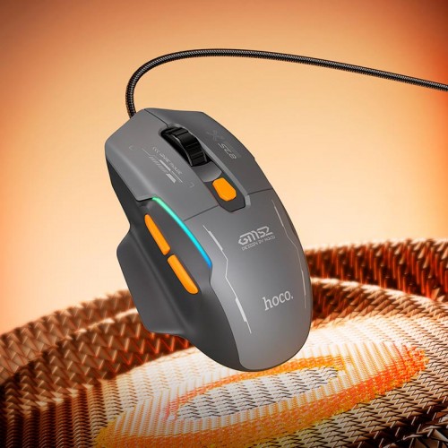 Миша дротова Hoco Reddy RGB gaming wired mouse GM52 6 keys, 800/1600/2400/3200/4800/12800 DPI black