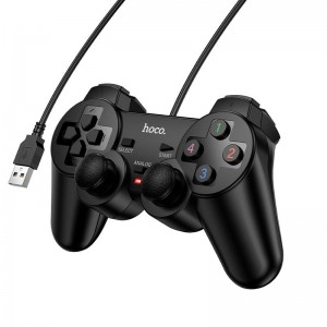 Игровой контроллер Hoco USB Fast link wired game controller GA3 PC Windows black