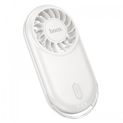 Портативный вентилятор Hoco ultra-thin pocket fan HX611 3 Levels, 50dB, 1-2.5h Milky white