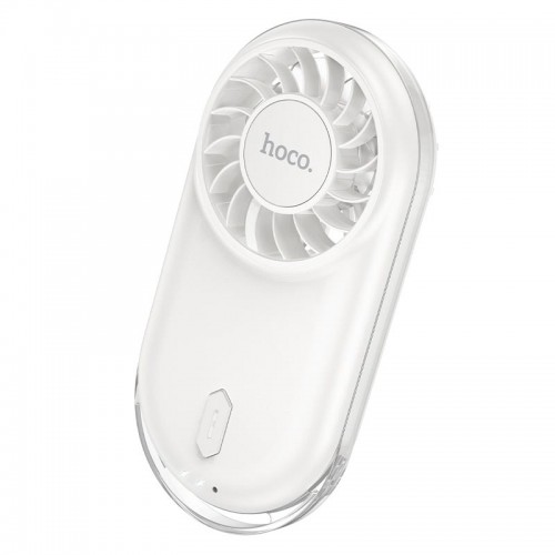 Портативный вентилятор Hoco ultra-thin pocket fan HX611 3 Levels, 50dB, 1-2.5h Milky white