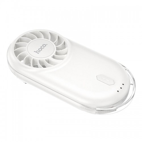Портативный вентилятор Hoco ultra-thin pocket fan HX611 3 Levels, 50dB, 1-2.5h Milky white