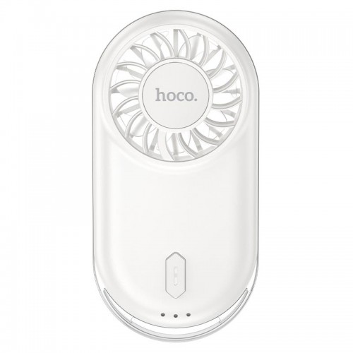 Портативный вентилятор Hoco ultra-thin pocket fan HX611 3 Levels, 50dB, 1-2.5h Milky white