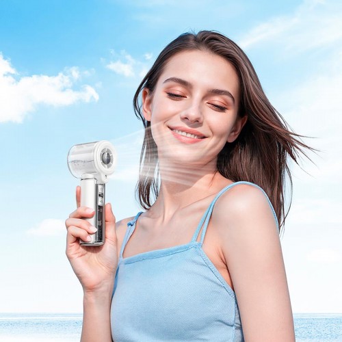 Портативный вентилятор Hoco handheld fan with spray HX613 100 Levels, 60dB, 18h white