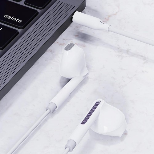 Навушники дротові Acefast L14 3.5mm semi-in-ear with mic 1.2m white