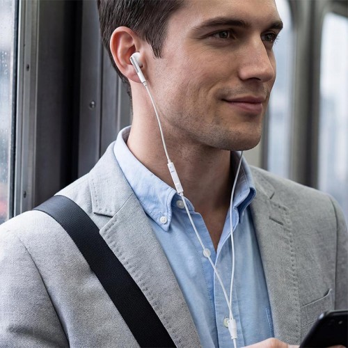 Навушники дротові Acefast L14 3.5mm semi-in-ear with mic 1.2m white