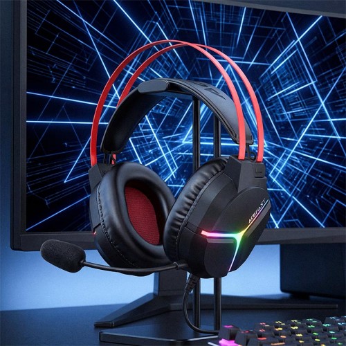 Ігрові комп'ютерні навушники Acefast H16 IPX4 USB/3.5mm, 2m RGB підсвітка black