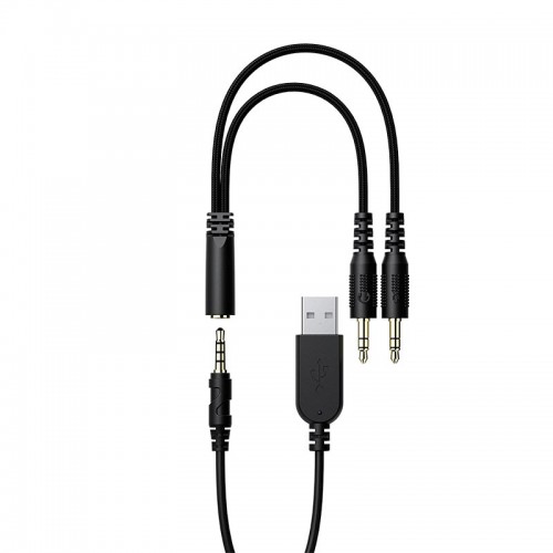 Ігрові комп'ютерні навушники Acefast H16 IPX4 USB/3.5mm, 2m RGB підсвітка black