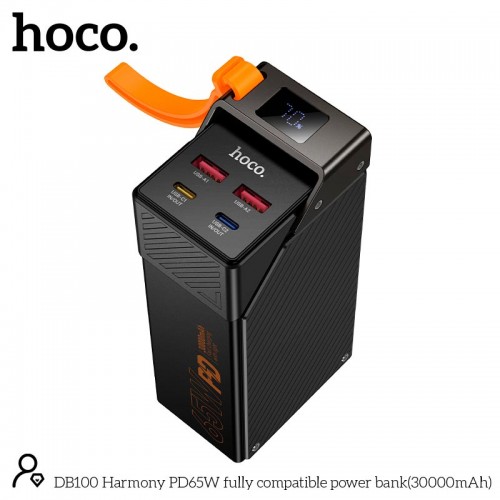 Повербанк для ноутбука 65W Hoco Harmony DB100 30000mAh 2 USB 2 Type-C 4.5A black