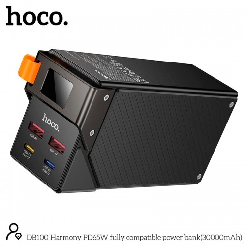 Повербанк для ноутбука 65W Hoco Harmony DB100 30000mAh 2 USB 2 Type-C 4.5A black