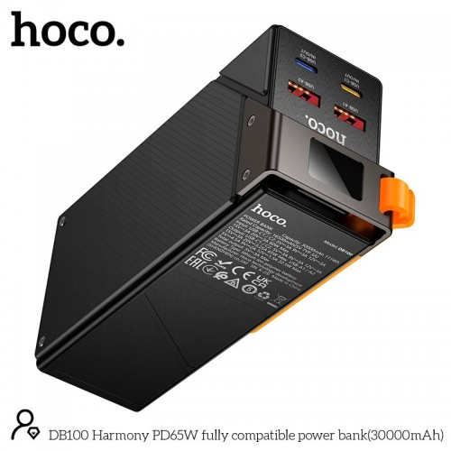 Повербанк для ноутбука 65W Hoco Harmony DB100 30000mAh 2 USB 2 Type-C 4.5A black