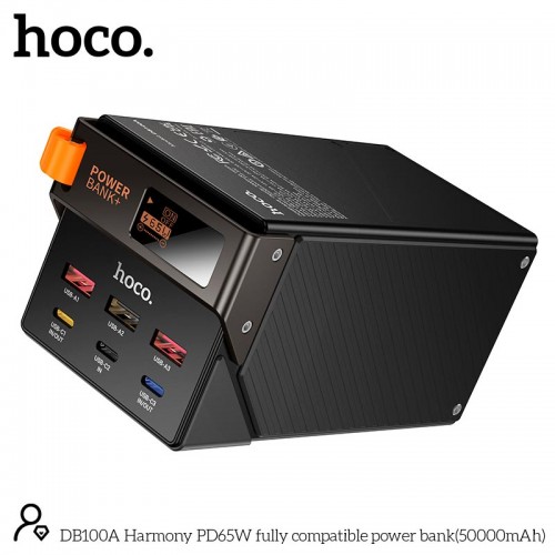 Повербанк для ноутбука 65W Hoco Harmony DB100A 50000mAh 3 USB 3 Type-C 4.5A black