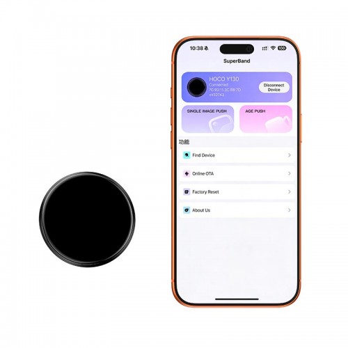 Бейдж с электронным дисплеем Hoco Y130 BT5.4, 1.85" 8ч Приложение black