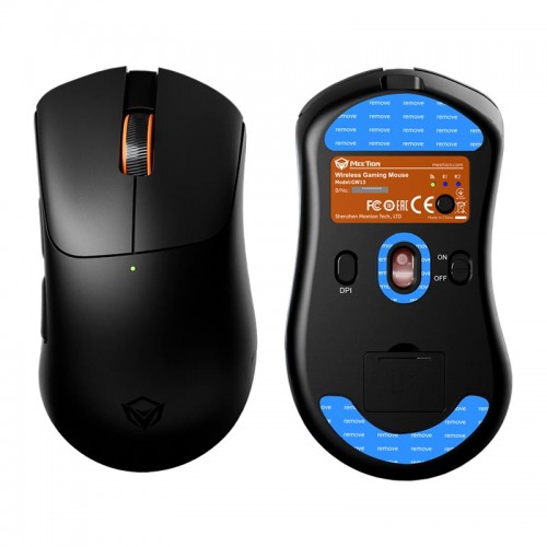Миша Meetion Gaming mouse GW13 800-12800DPI, 2.4G/BT/USB-C, RGB black