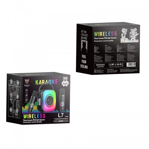 Портативная Bluetooth колонка Onikuma L7 с 2 микрофонами RGB IPX4 BT5.3, USB/TF/AUX, 5W, 5h beige