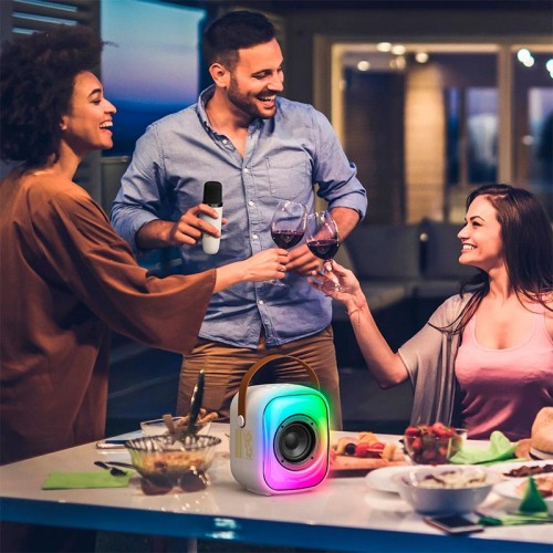 Портативная Bluetooth колонка Onikuma L7 с 2 микрофонами RGB IPX4 BT5.3, USB/TF/AUX, 5W, 5h beige