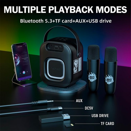 Портативная Bluetooth колонка Onikuma L7 с 2 микрофонами RGB IPX4 BT5.3, USB/TF/AUX, 5W, 5h beige