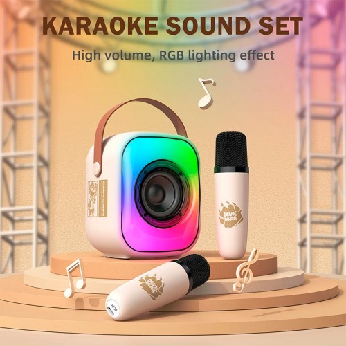 Портативная Bluetooth колонка Onikuma L7 с 2 микрофонами RGB IPX4 BT5.3, USB/TF/AUX, 5W, 5ч pink