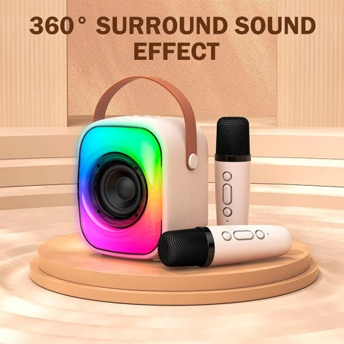 Портативная Bluetooth колонка Onikuma L7 с 2 микрофонами RGB IPX4 BT5.3, USB/TF/AUX, 5W, 5ч pink