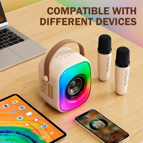 Портативная Bluetooth колонка Onikuma L7 с 2 микрофонами RGB IPX4 BT5.3, USB/TF/AUX, 5W, 5ч pink
