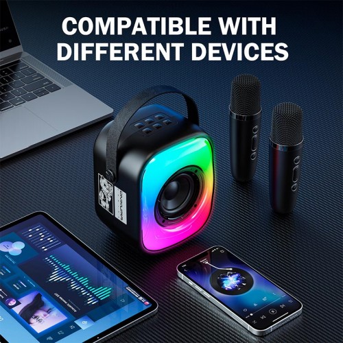 Портативная Bluetooth колонка Onikuma L7 с 2 микрофонами RGB IPX4 BT5.3, USB/TF/AUX, 5W, 5ч pink
