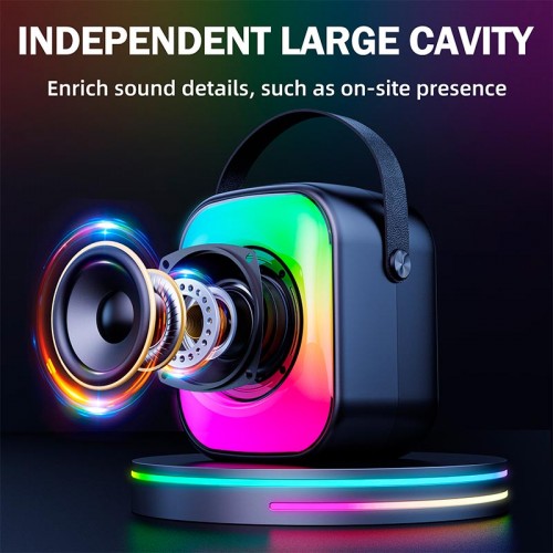 Портативная Bluetooth колонка Onikuma L7 с 2 микрофонами RGB IPX4 BT5.3, USB/TF/AUX, 5W, 5ч pink