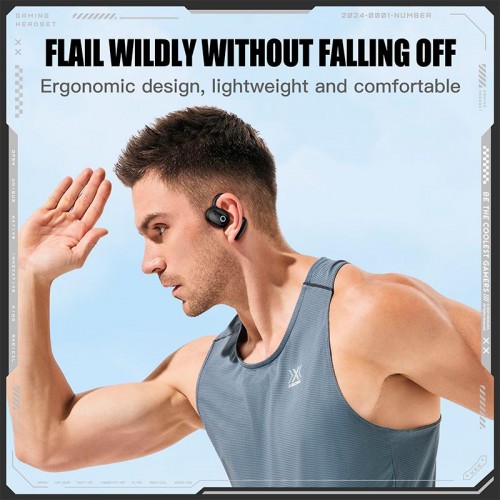 Бездротові Bluetooth навушники TWS Onikuma T25 Earbuds Sport Run Ergonomic Design Audifonos IPX4 BT5.4, 4-5h black