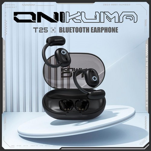 Бездротові Bluetooth навушники TWS Onikuma T25 Earbuds Sport Run Ergonomic Design Audifonos IPX4 BT5.4, 4-5h black