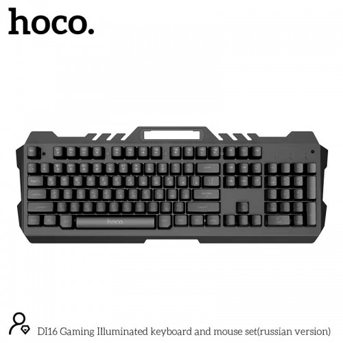 Игровой набор Hoco DI16 2 в 1 Мышь Клавиатура с подсветкой (Ru/En) черный