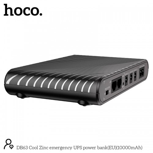 ДБЖ для Wi-Fi роутера UPS Hoco DB63 Cool Zinc 10000mAh 5V/9V/12V black