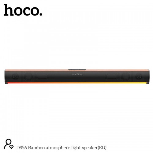 Саундбар Hoco Bamboo атмосферний світловий динамік DS56 BT5.1 30W, 2.5 год коричневий