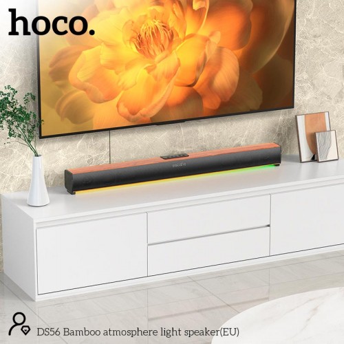 Саундбар Hoco Bamboo атмосферний світловий динамік DS56 BT5.1 30W, 2.5 год коричневий