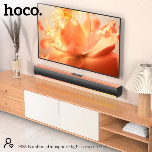 Саундбар Hoco Bamboo атмосферний світловий динамік DS56 BT5.1 30W, 2.5 год коричневий