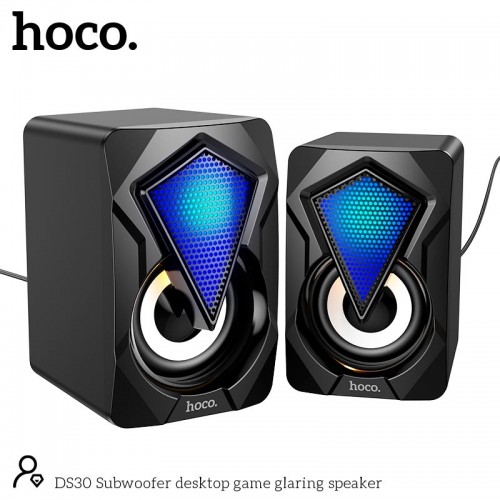 Акустика для ПК Hoco Subwoofer для настільних ігор з підсвічуванням DS30 |AUX/USB, 3Вт×2| чорна