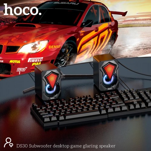 Акустика для ПК Hoco Subwoofer для настільних ігор з підсвічуванням DS30 |AUX/USB, 3Вт×2| чорна