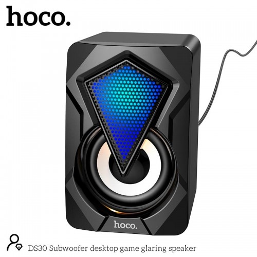 Акустика для ПК Hoco Subwoofer для настільних ігор з підсвічуванням DS30 |AUX/USB, 3Вт×2| чорна