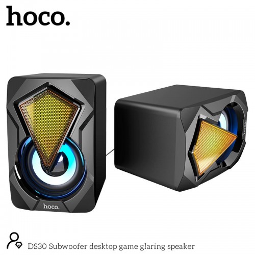 Акустика для ПК Hoco Subwoofer для настільних ігор з підсвічуванням DS30 |AUX/USB, 3Вт×2| чорна