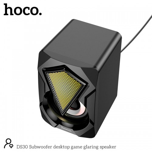 Акустика для ПК Hoco Subwoofer для настільних ігор з підсвічуванням DS30 |AUX/USB, 3Вт×2| чорна