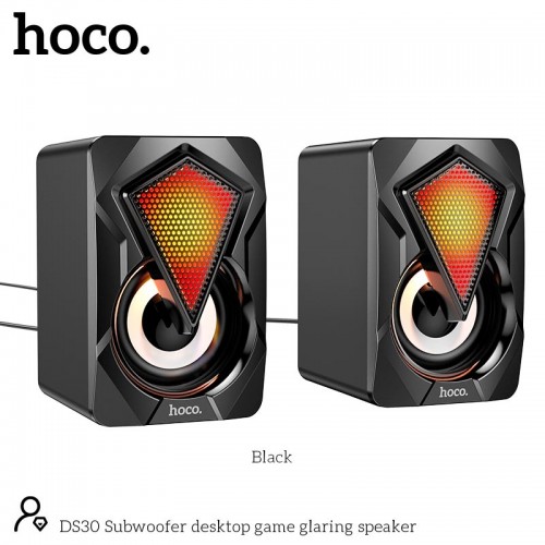 Акустика для ПК Hoco Subwoofer для настільних ігор з підсвічуванням DS30 |AUX/USB, 3Вт×2| чорна