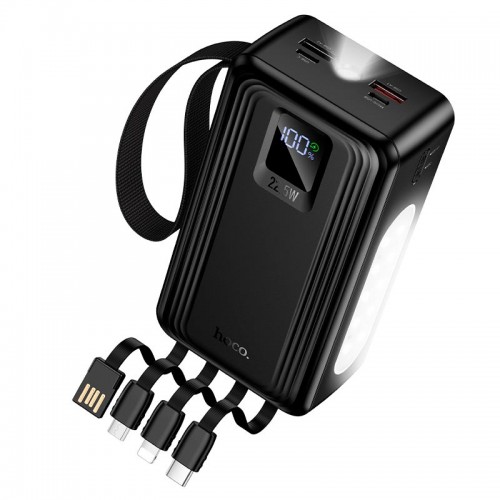 Повербанк Hoco J173A Jingyao 30000mAh 22.5W/3A з 2 ліхтариками та 4 кабелями black