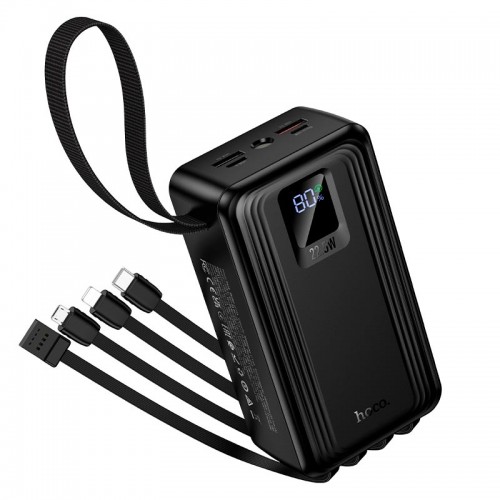 Повербанк Hoco J173A Jingyao 30000mAh 22.5W/3A з 2 ліхтариками та 4 кабелями black