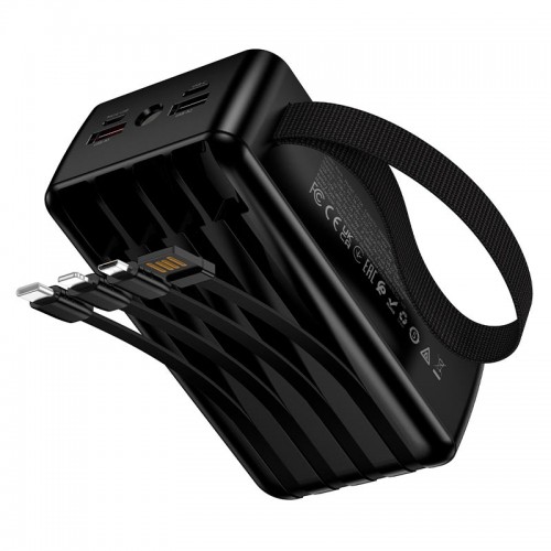 Повербанк Hoco J173A Jingyao 30000mAh 22.5W/3A з 2 ліхтариками та 4 кабелями black