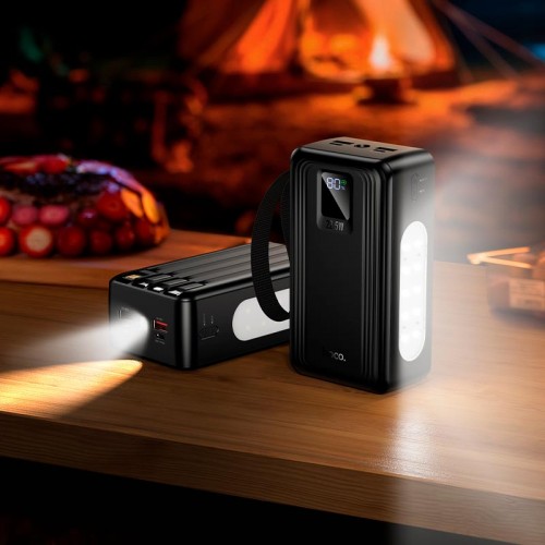 Повербанк Hoco J173A Jingyao 30000mAh 22.5W/3A з 2 ліхтариками та 4 кабелями black