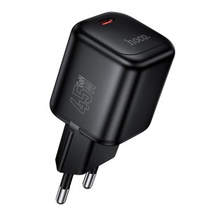 Мережевий адаптер HOCO Mini N84 1C, 45W/3A, PD3.2/QC чорний